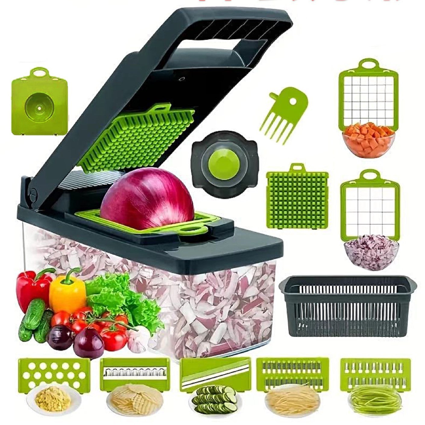 Smart Vege Cutterᴹᵀ 時短キッチン用 ベジカッターセット(コンテナ付き)